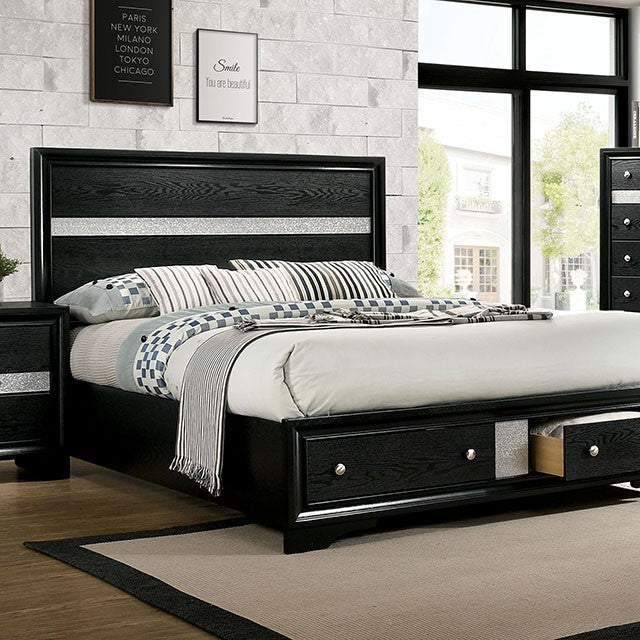 CHRISSY Black Bedroom Set