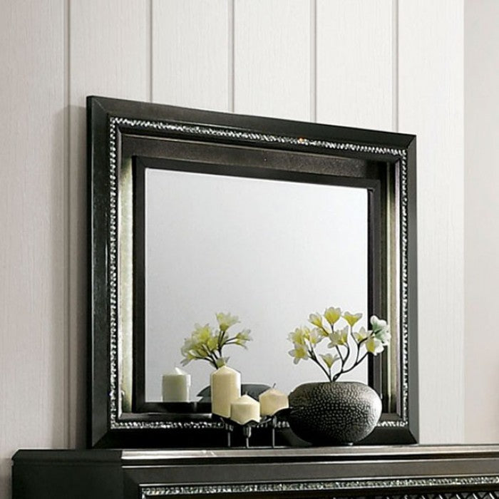 DEMETRIA Metallic Gray Bedroom Set