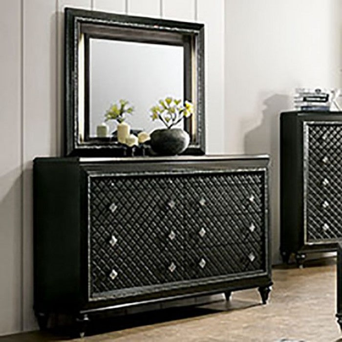 DEMETRIA Metallic Gray Bedroom Set
