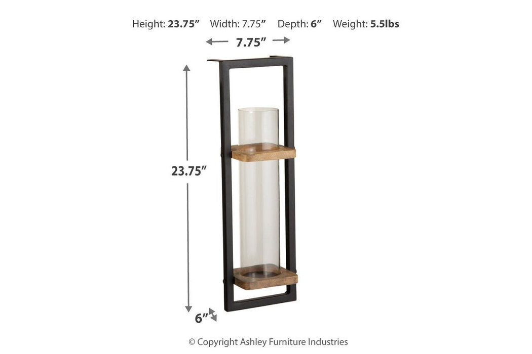 Colburn Natural/Black Wall Sconce - A8010171 - Gate Furniture