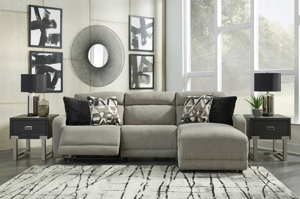 Colleyville Stone Armless Power Recliner 3 Piece RAF Sectional - Gate Furniture