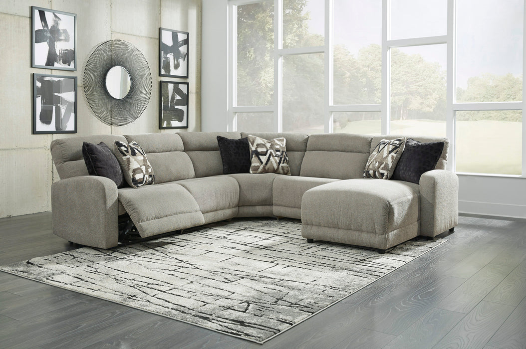 Colleyville Stone Armless Power Recliner 5 Piece RAF Sectional - Gate Furniture