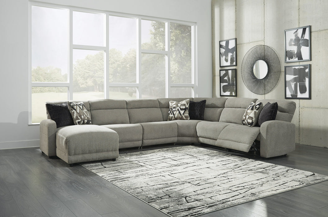 Colleyville Stone Armless Power Recliner 6 Piece LAF Sectional - Gate Furniture