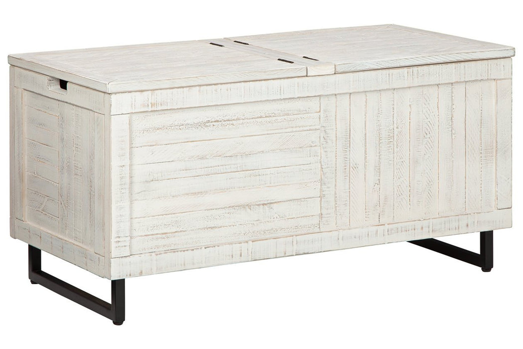 Coltport Distressed White Storage Trunk - A4000337 - Gate Furniture