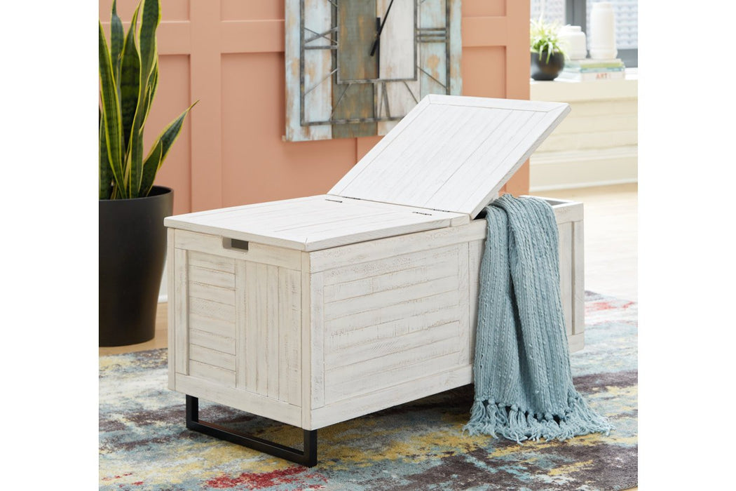Coltport Distressed White Storage Trunk - A4000337 - Gate Furniture