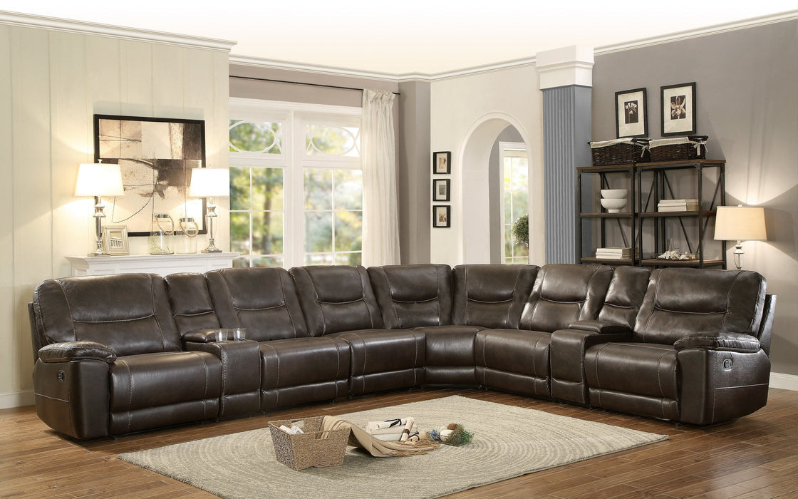 Columbus Brown Reclining Sectional - Gate Furniture