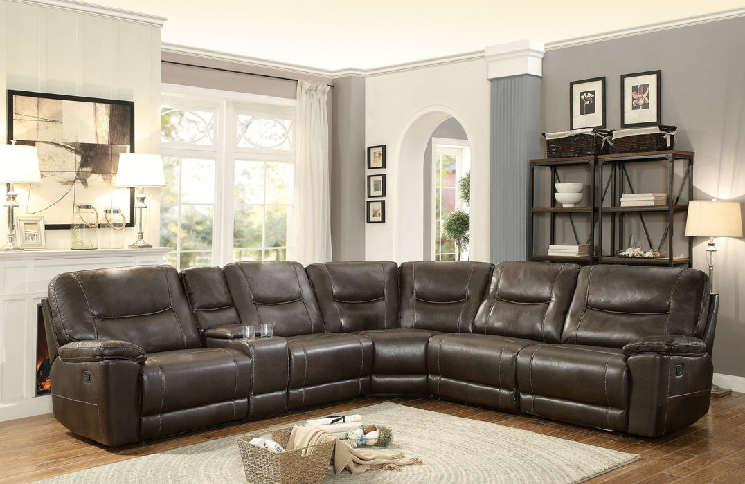 Columbus Brown Reclining Sectional - Gate Furniture