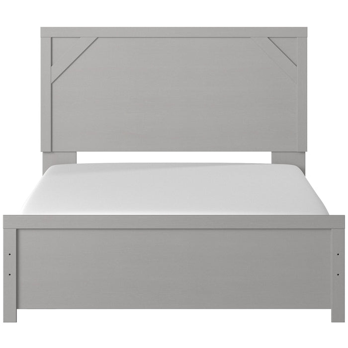 Cottenburg Light Gray-White Queen Panel Bed - Gate Furniture