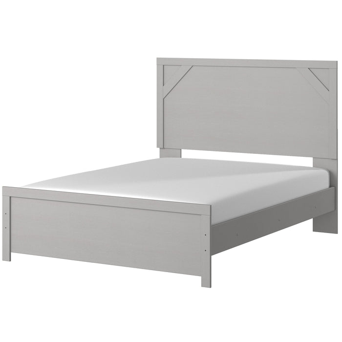 Cottenburg Light Gray-White Queen Panel Bed - Gate Furniture