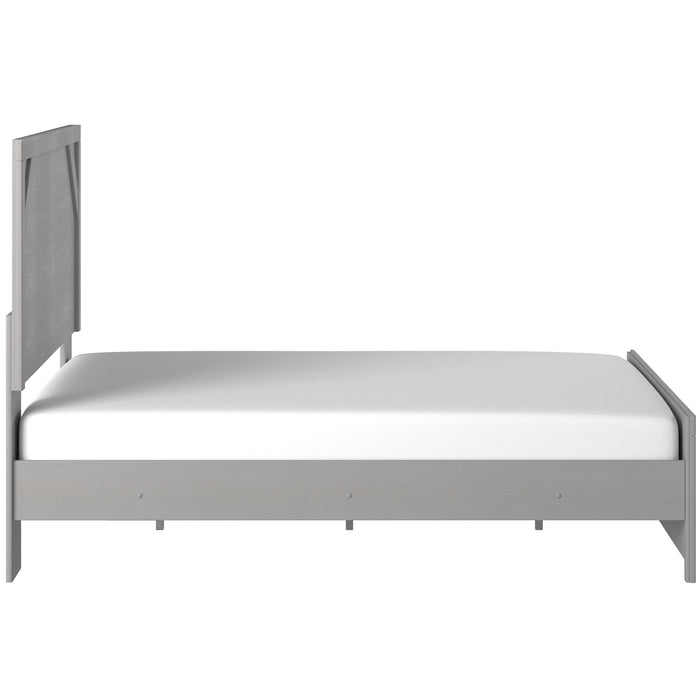 Cottenburg Light Gray-White Queen Panel Bed - Gate Furniture