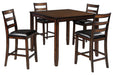 Coviar Brown Counter Height Dining Table and Bar Stools (Set of 5) - D385-223 - Gate Furniture
