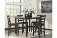 Coviar Brown Counter Height Dining Table and Bar Stools (Set of 5) - D385-223 - Gate Furniture
