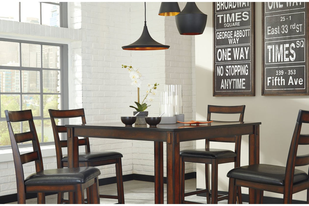 Coviar Brown Counter Height Dining Table and Bar Stools (Set of 5) - D385-223 - Gate Furniture