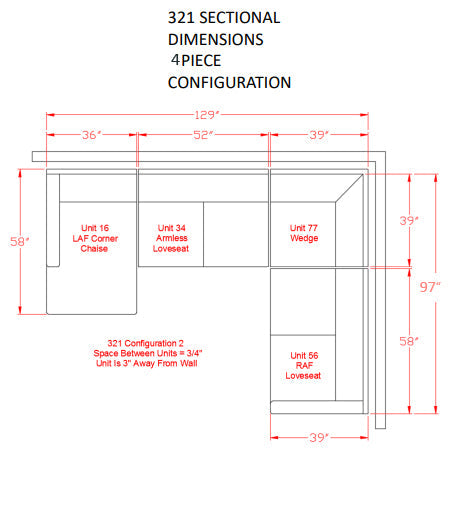 Dellara Chalk LAF Sectional - Gate Furniture
