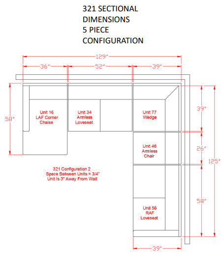 Dellara Chalk LAF Sectional - Gate Furniture