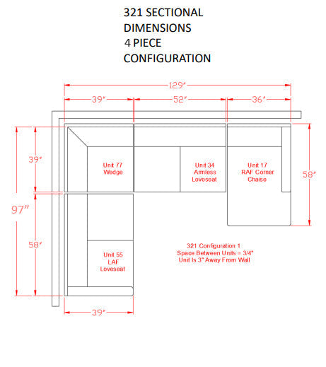 Dellara Chalk RAF Sectional - Gate Furniture