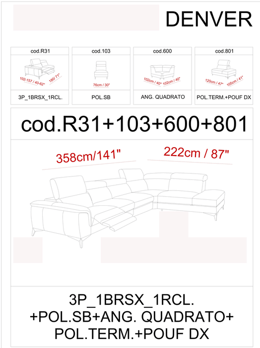Denver Sectional - i38235 - Gate Furniture