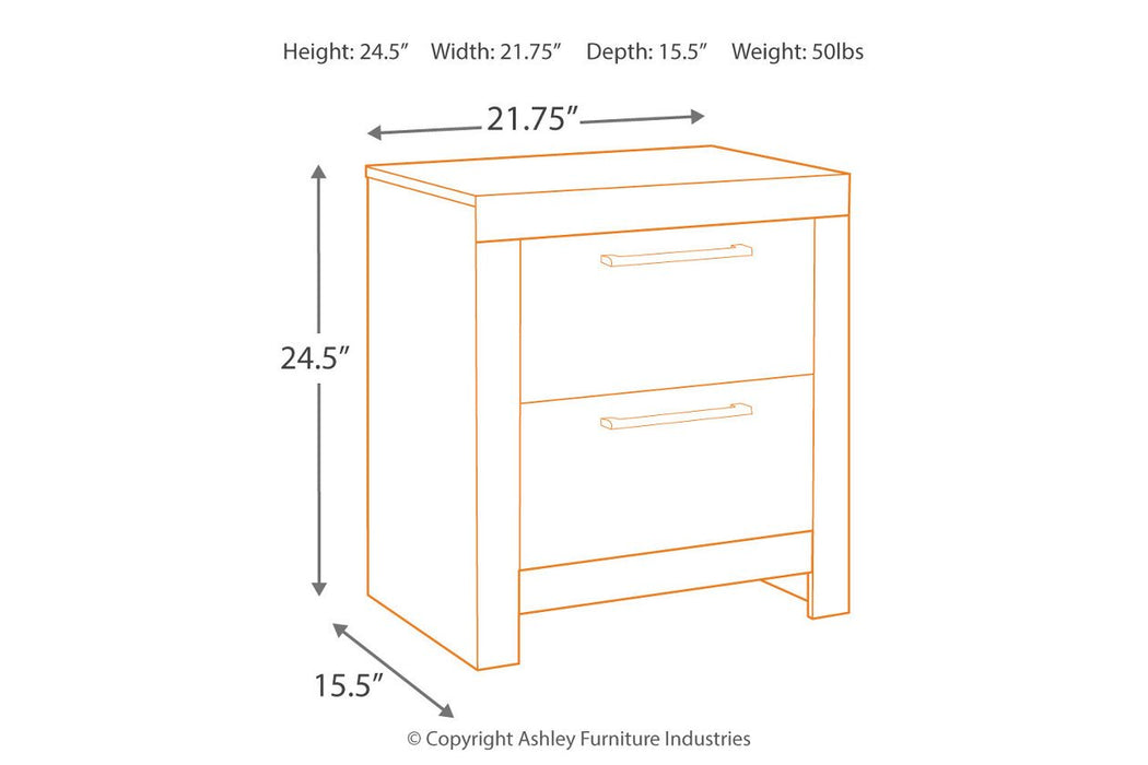 Derekson Multi Gray Nightstand - B200-92 - Gate Furniture