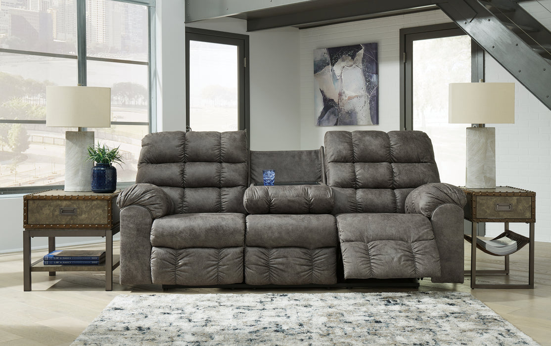 Derwin Reclining Sofa with Drop Down Table - 2840289 - In Stock Furniture
