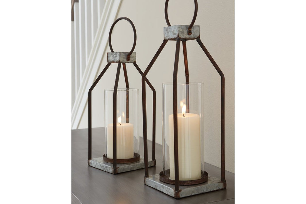Diedrick Gray/Black Lantern (Set of 2) - A2000346 - Gate Furniture