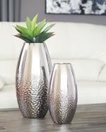 Dinesh Silver Finish Vase (Set of 2) - A2000355 - Gate Furniture