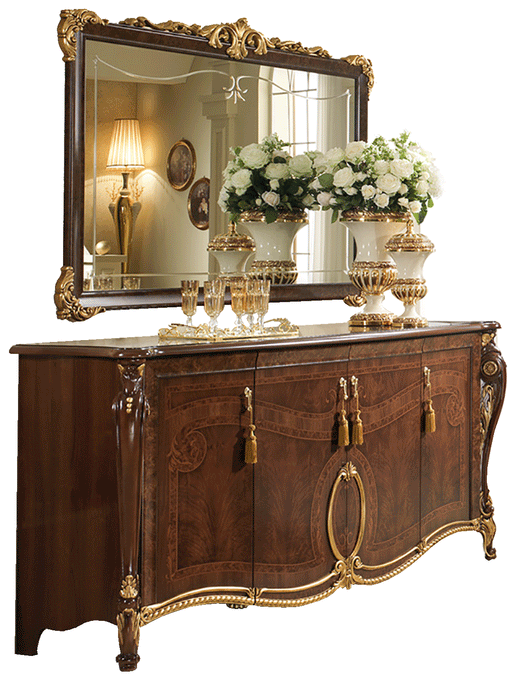 Donatello 4 Door Buffet W/Mirror Set - In Stock Furniture