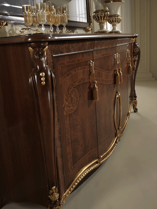 Donatello 4 Door Buffet W/Mirror Set - In Stock Furniture
