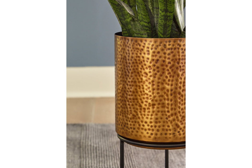 Donisha Antique Brass Finish Planter (Set of 2) - A2000407 - Gate Furniture