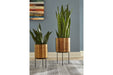 Donisha Antique Brass Finish Planter (Set of 2) - A2000407 - Gate Furniture
