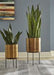 Donisha Antique Brass Finish Planter (Set of 2) - A2000407 - Gate Furniture