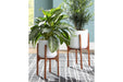 Dorcey White/Brown Planter (Set of 2) - A2000427 - Gate Furniture