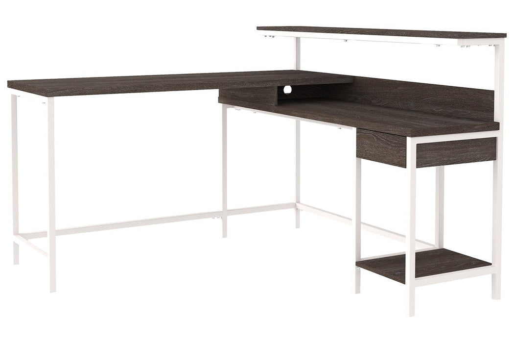 Dorrinson Two-tone Home Office L-Desk with Storage - H287-24 - Gate Furniture