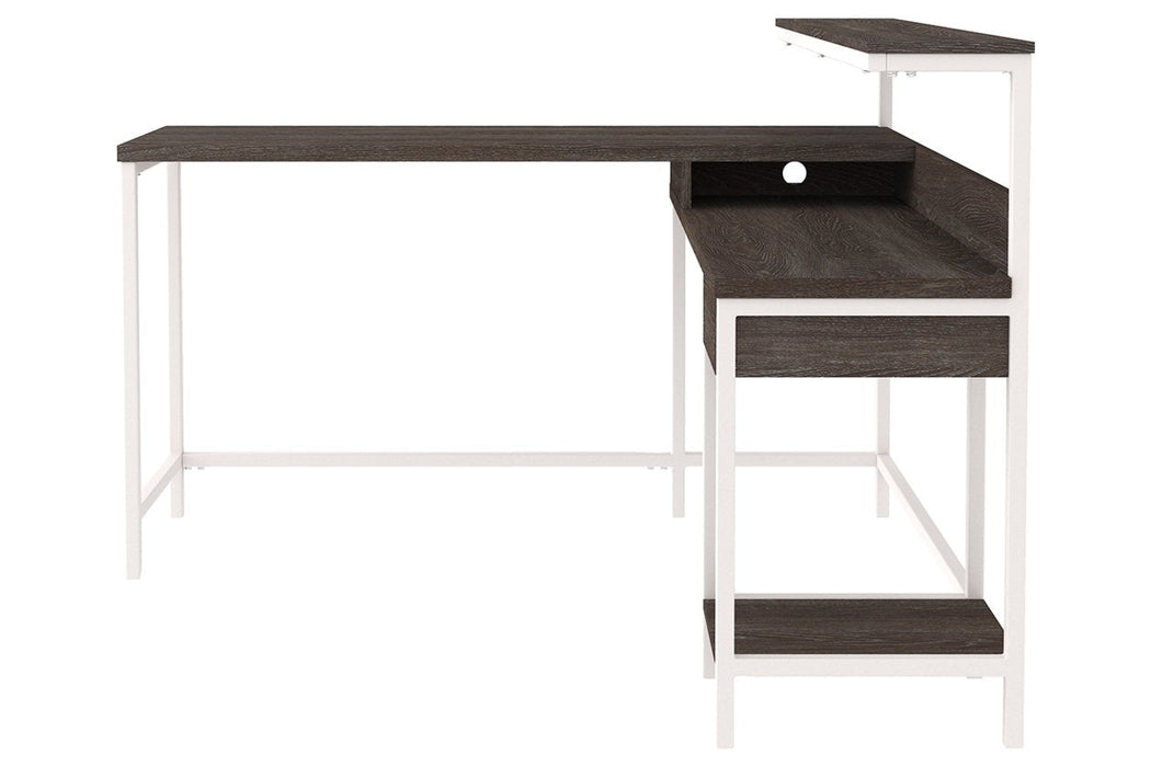 Dorrinson Two-tone Home Office L-Desk with Storage - H287-24 - Gate Furniture