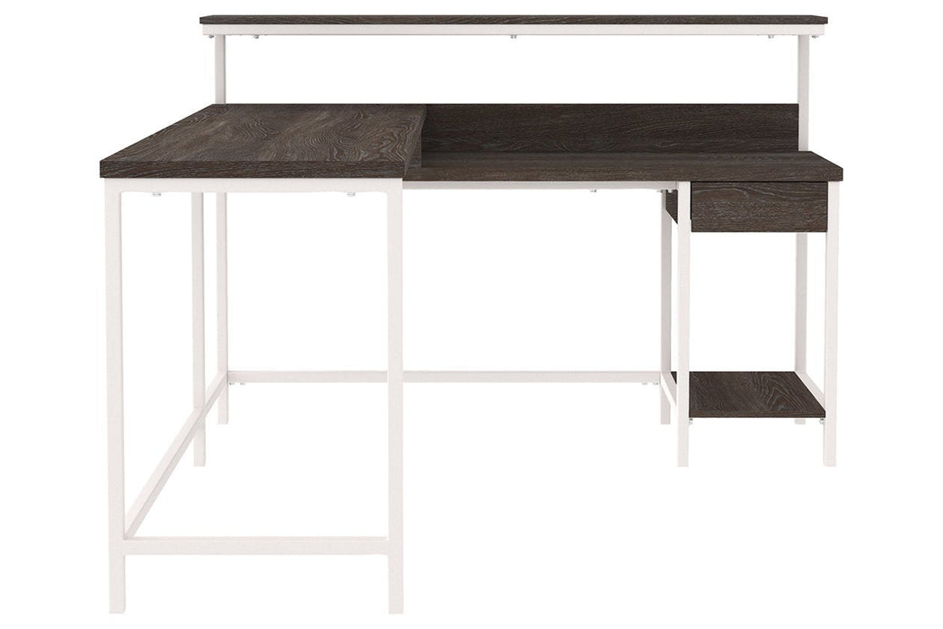 Dorrinson Two-tone Home Office L-Desk with Storage - H287-24 - Gate Furniture