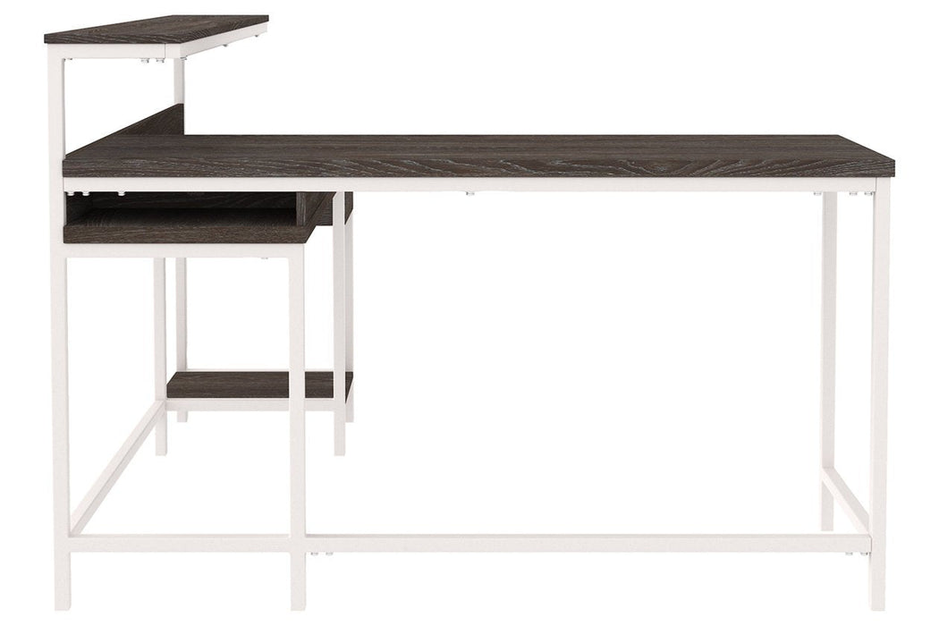 Dorrinson Two-tone Home Office L-Desk with Storage - H287-24 - Gate Furniture