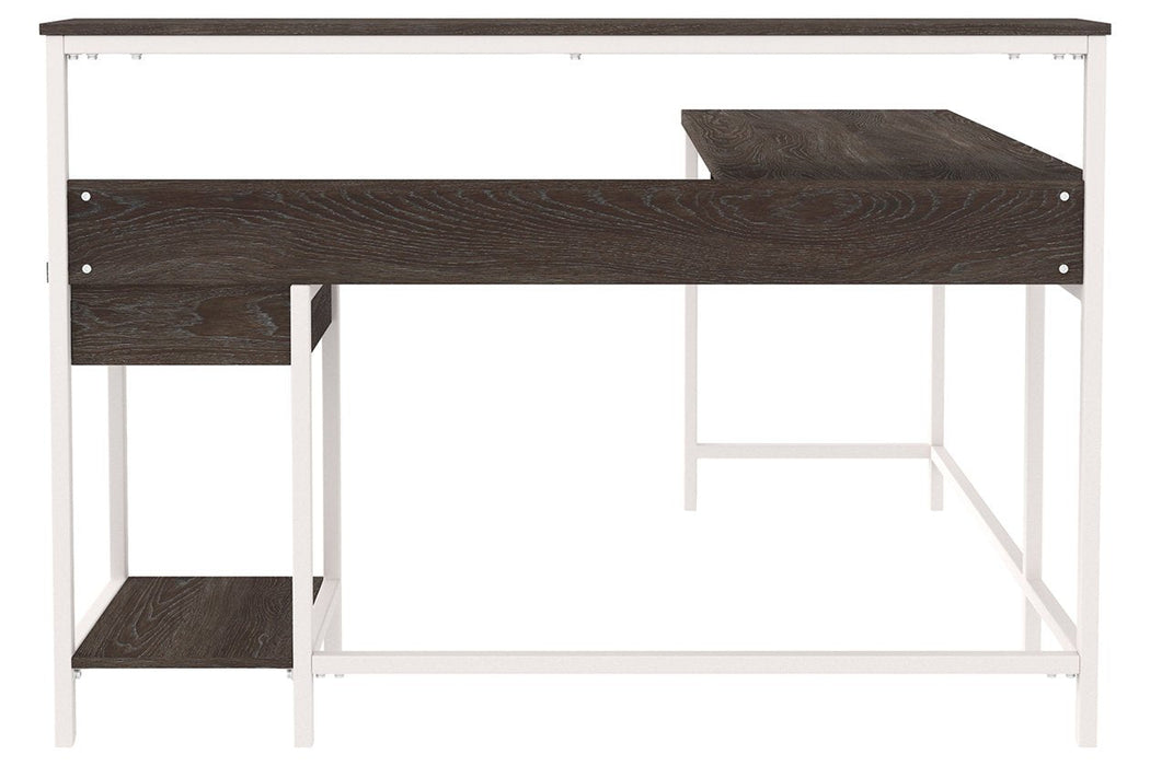 Dorrinson Two-tone Home Office L-Desk with Storage - H287-24 - Gate Furniture