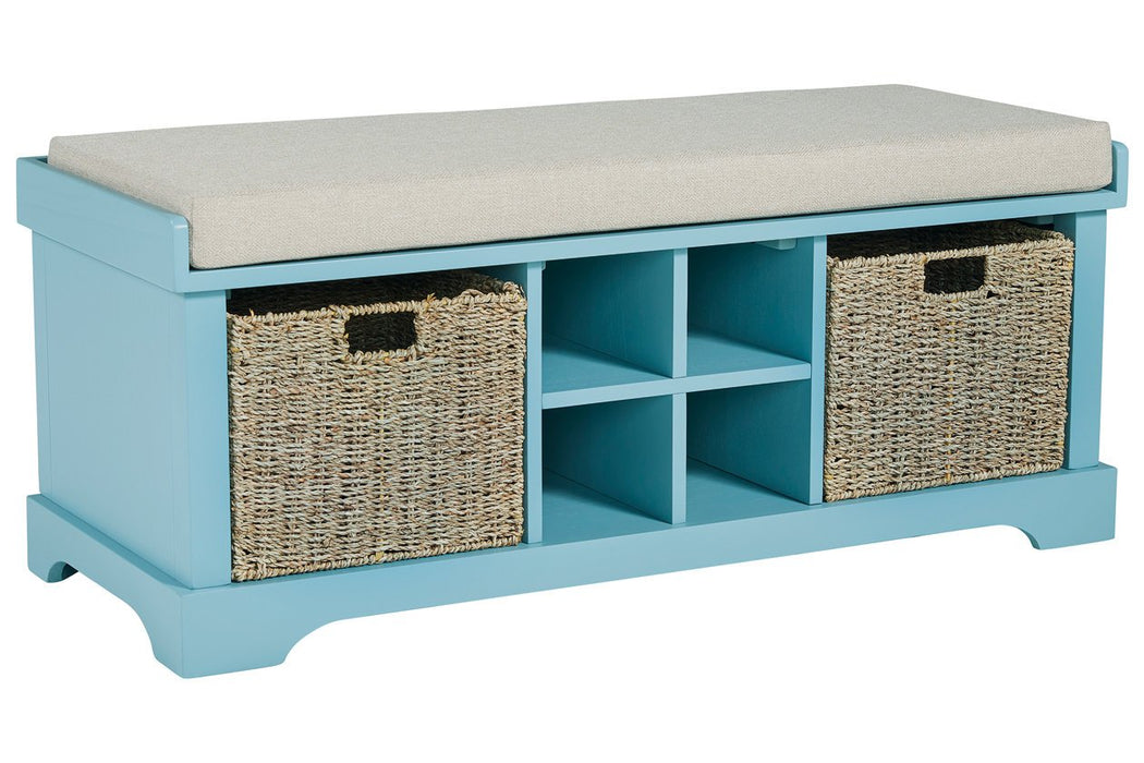 Dowdy Teal Storage Bench - A3000121 - Gate Furniture