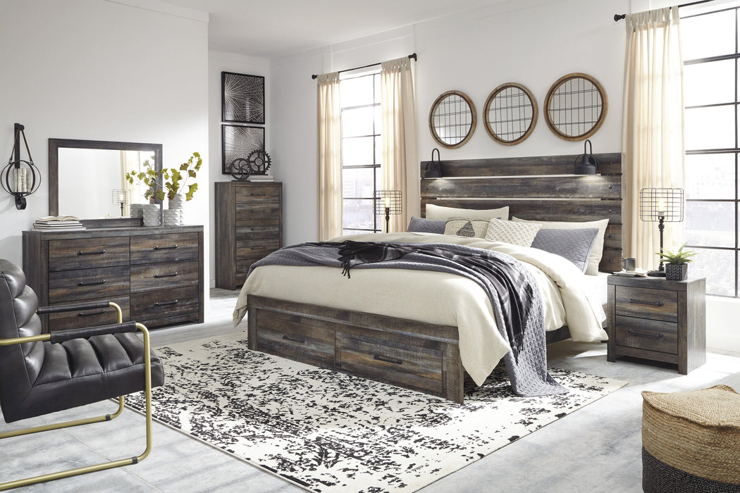 Drystan Brown Footboard Storage Bedroom Set - Gate Furniture