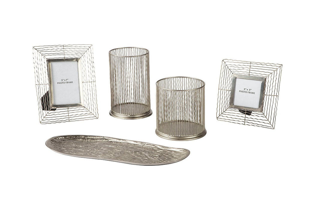 Dympna Silver Finish Accessory Set (Set of 5) - A2C00115 - Gate Furniture
