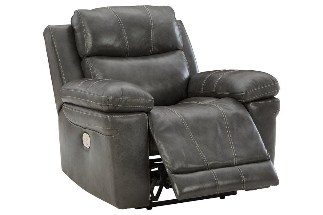 Edmar Charcoal Power Recliner - U6480613 - Gate Furniture
