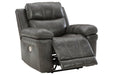 Edmar Charcoal Power Recliner - U6480613 - Gate Furniture