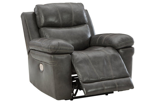 Edmar Charcoal Power Recliner - U6480613 - Gate Furniture