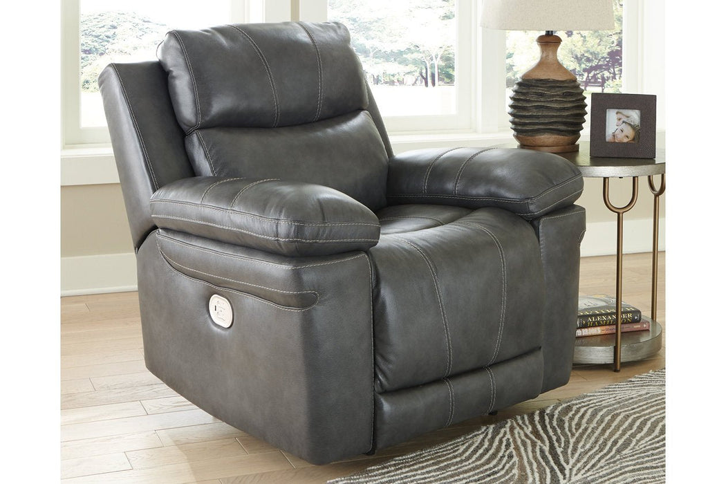 Edmar Charcoal Power Recliner - U6480613 - Gate Furniture