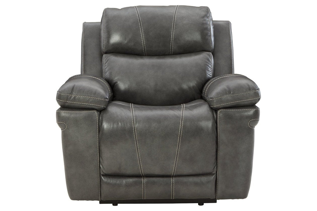 Edmar Charcoal Power Recliner - U6480613 - Gate Furniture