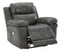 Edmar Charcoal Power Recliner - U6480613 - Gate Furniture