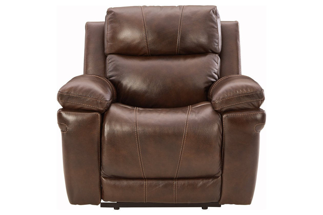 Edmar Chocolate Power Recliner - U6480513 - Gate Furniture