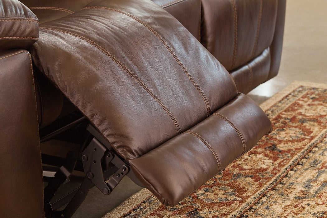 Edmar Chocolate Power Recliner - U6480513 - Gate Furniture