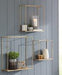 Efharis Natural/Gold Finish Wall Shelf (Set of 3) - A8010107 - Gate Furniture