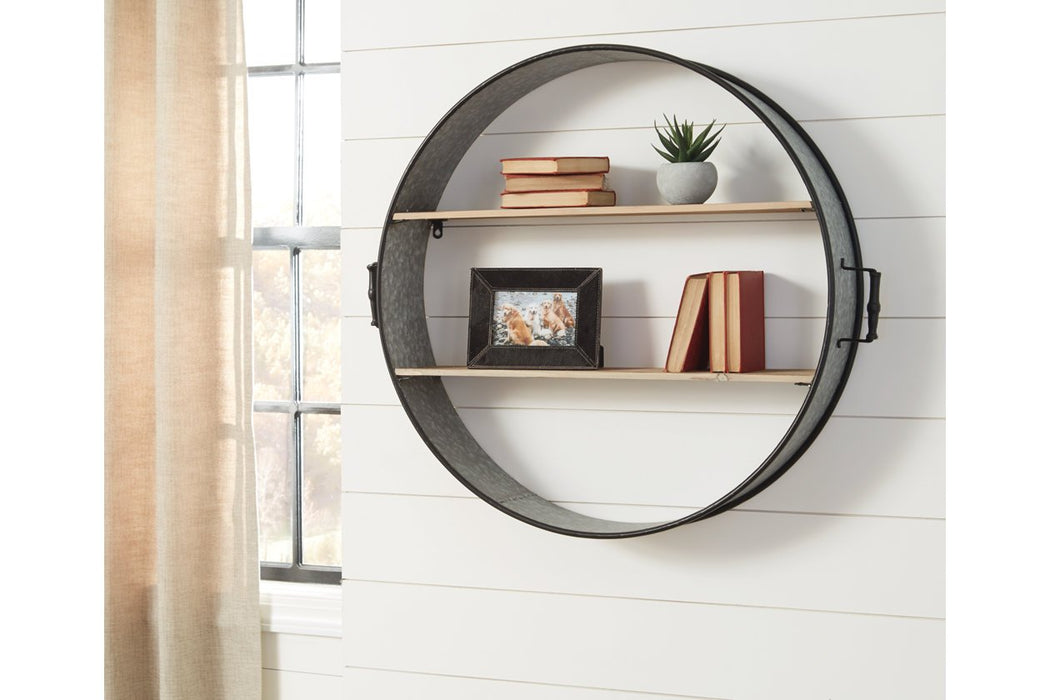 Eirny Antique Gray/Natural Wall Shelf - A8010096 - Gate Furniture