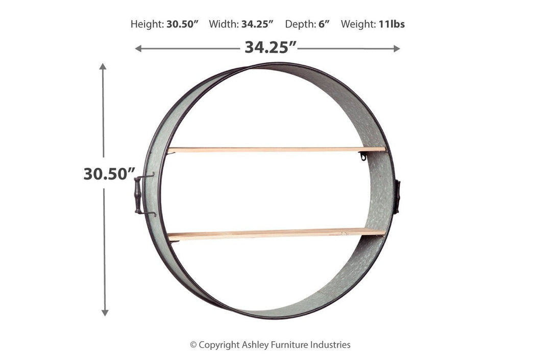 Eirny Antique Gray/Natural Wall Shelf - A8010096 - Gate Furniture